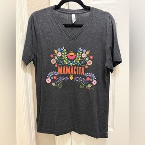 Bella Canvas Charcoal Tee with Colorful Mamacita Design